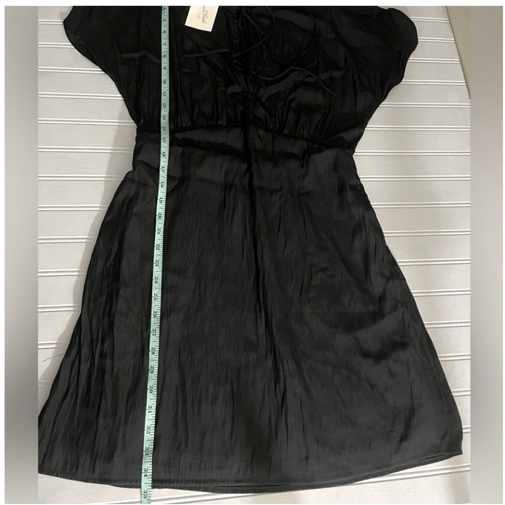Universal Thread Tie Front Flutter Short Sleeve Mini Dress Womens Medium Black - Picture 12 of 12